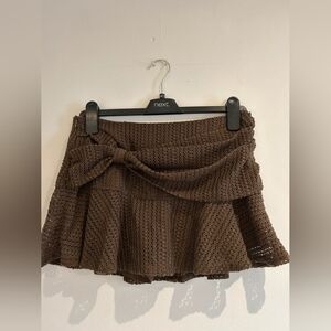 Brown Crochet Skirt